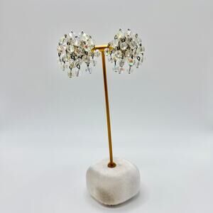 VTG VOGUE Rare Vintage 1960's Glass Crystal Aurora Borealis Waterfall Earrings